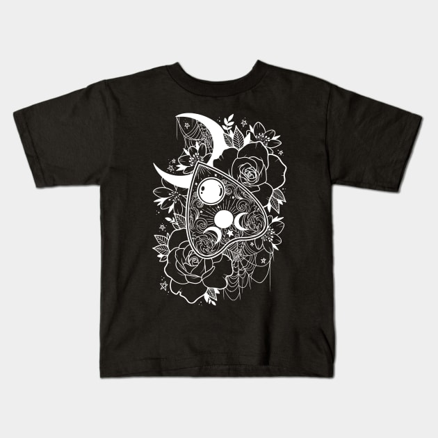 Spirits in the Dark Planchette Design by Lorna Laine Kids T-Shirt by Lorna Laine